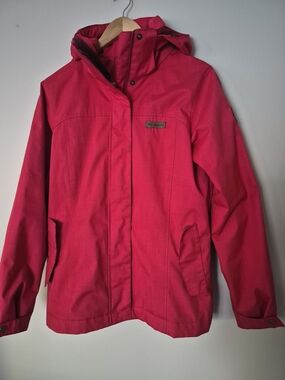 Columbia Interchange Women's Small Red Hooded Waterproof Rain Jacket Shell